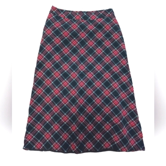 Christopher & Banks Dresses & Skirts - Christopher & Banks Petite Medium Red Black White Plaid Long Dress Skirt